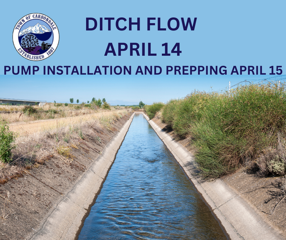 AI Image of a Carbondale ditch with information about the ditch turning on