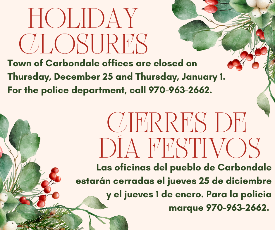 Holiday closure notice
